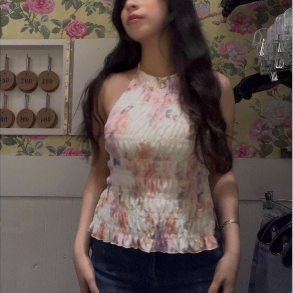 Floral Halter Neck Top